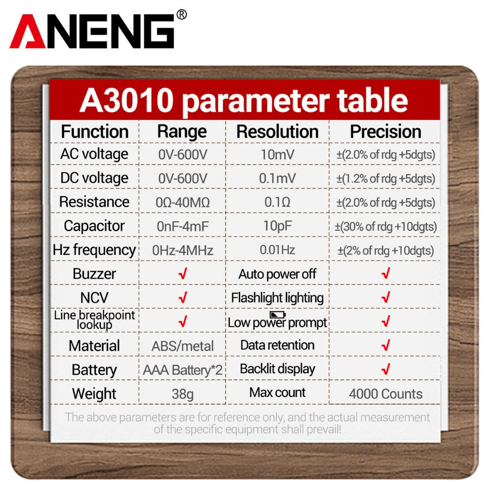 multimètre aneng A3010